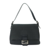 Fendi Zucchino Mamma Baguette Shoulder Handbag, Canvas, Black, 8BR001, Gunmetal Hardware — Like New