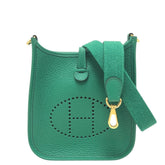 HERMES Evelyne TPM 16 Amazone Bag, Handbag, Shoulder Taurillon Clemence Leather, Women's, Vert Vertigo Green — New