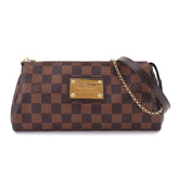 Louis Vuitton Damier Eva 2-way Hand/Shoulder Handbag, Ebene N52213, Gold Hardware — Like New