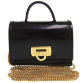 Salvatore Ferragamo Mini Gancini JL22-0487 Leather Black Chain Shoulder Bag 1475Salvatore — Like New