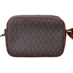 Yves Saint Laurent SAINT LAURENT PARIS 669957 Le Monogram Coated Canvas x Smooth Calf Camera Bag Shoulder Dark Brown Gold Hardware Women's — Like New