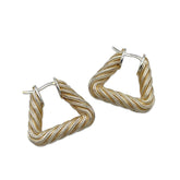 BOTTEGA VENETA Cord Triangle Twist Hoop Earrings, SV925 Silver, Men's & Women's — Like New