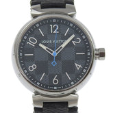 Louis Vuitton Tambour GM Watch QA073 Stainless Steel x Monogram Eclipse Canvas Quartz Analog Display Black Dial Men's — Good