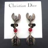 Vintage Christian Dior colored stone earrings, gold color, for women — Like New