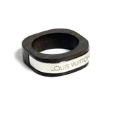 Louis Vuitton Men's Wood and Metal Square Ring — Like New