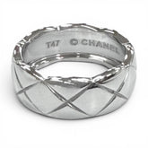 CHANEL W14629 750 (WG) Coco Crush Ring, Silver, Size 47, Weight 5.43g, Women's Accessory — Like New