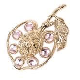 Chanel Coco Mark Bijou Fruit Motif Brooch, Light Purple Gold Plated Rhinestone, Women's CHANEL — Like New