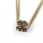 CHANEL A22K Coco Mark Cube Necklace Pendant, Gold, Made in Italy, Weight: 15g, Women's — Like New