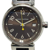 Louis Vuitton Tambour Q1311 Watch, Total Weight 49.5g, Stainless Steel, Genuine Leather Strap, Quartz Movement, Brown Dial — Good