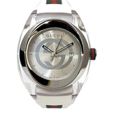 Gucci Sync Watch, Sherry, Total Weight 77.8g, Stainless Steel, Rubber Strap, Quartz Movement, Silver Dial, 137.1 — Good