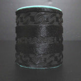 01A CHANEL Harako Leather Wide Bangle Bracelet, Black x Blue, Women's — Like New