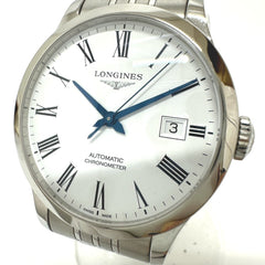 LONGINES L2.820.4.11.6 Watch, Record Chronometer, Automatic, Date, Stainless Steel, Men's, Silver — Very Good