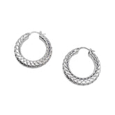 BOTTEGA VENETA Intrecciato Round Earrings, SV925 Silver, Men's & Women's — Like New