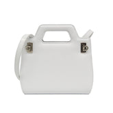 Salvatore Ferragamo Gancini Wanda AU-21 3485 Women's Leather Handbag,Shoulder Bag White — Like New