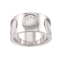 Louis Vuitton Petit Bague Empreinte Ring #53, 18K WG (White Gold 750) — Like New
