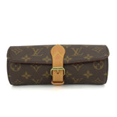 Louis Vuitton Etui 3 Montre M47530 Monogram Brown Bag with Gold Hardware Watch Case for Men and Women — Very Good