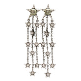 Christian Dior Star Motif CD Logo Stone Gunmetal Earrings Accessory 0872 — Like New
