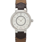 Louis Vuitton Tambour Q12MG Women's Watch, 8 Diamonds, Silver, Quartz Watch — Very Good