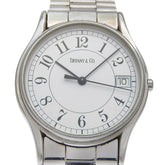 Tiffany & Co. Classic Watch, Stainless Steel, Quartz, Analog, White Dial, Unisex — Good