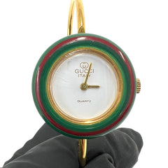 GUCCI Vintage Change Bezel Sherry Line GP Quartz Wristwatch Gold 28050 — Good