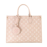 Louis Vuitton Onthego MM Monogram Empreinte 2-way Tote Shoulder Handbag Rose Beige M46128 RFID — Like New