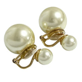 Christian Dior Dior Women's Tribal Clip Earrings, Faux Pearl — Like New