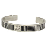 LOUIS VUITTON Louis Vuitton Jonc Damier Colors Cuff Bangle Bracelet M62492 Silver Color Men's — Like New