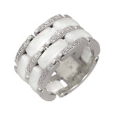 Chanel Ultra #52 Diamond Ring, Large, 18K White Gold, Ceramic 750 — Like New