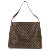 CELINE Vintage Macadam Pattern One-Shoulder Bag, Brown & Black, Women's — Like New