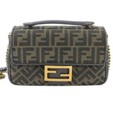FENDI Zucca Baguette Chain Medium Shoulder Bag, Nylon Jacquard x Leather, Women's, 8BR793 AKBZ F1EM3 KM3158 — New - Store Return