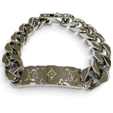 LOUIS VUITTON (Louis Vuitton) 2025 model M00855 Monogram Chain Bracelet, Silver, Size M, Made in Italy, Men's/Women's Accessory, Comes with Box — Like New