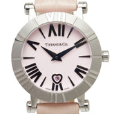 Tiffany & Co. Atlas Watch Z1300.11.11A31A41A Quartz Pink Dial Stainless Steel Leather Ceramic Ladies' — Very Good