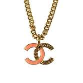 CHANEL Coco Mark Necklace - Gold and Pink Metal for Women — Like New