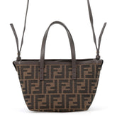 Fendi Roll FF Jacquard Mini Canvas Leather Handbag 8BS096 2-way Shoulder Bag FENDI — Like New