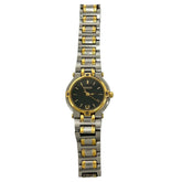 GUCCI 9000L Logo Engraved Stainless Steel Quartz Wristwatch, Silver/Gold, 37789 — Good