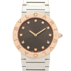 BVLGARI Bulgari 12-Diamond Watch, 18K Pink Gold (PG) Stainless Steel, Women's, Gray Tone, BBP33SG — Very Good