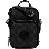 Gucci Shoulder Bag f-21810 Black Interlocking 672952 92TCN 1000U PVC Leather 0416 GUCCI Pochette Crossbody GG Supreme Unisex Women Men — Like New