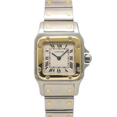 Cartier Santos Galbee SM W20012C4 Two-Tone Ladies' Watch, Ivory & 18K Yellow Gold, Quartz Watch — Very Good