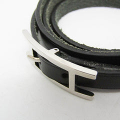 Hermes Hapi III Choker Leather,Metal Bangle Silver,Black — Like New