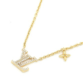 Louis Vuitton Necklace LV Iconic M00596 Gold Metal Charm Pendant for Women — Like New