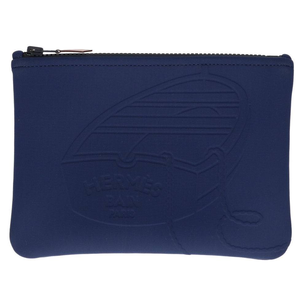 HERMES Neo Bain Thalassa PM Pouch, Marine, Women's — Like New