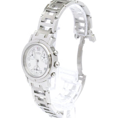 HERMES Clipper Chronograph Steel Quartz Ladies Watch CL1.310 Polished — Very Good