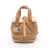 Christian Dior Dior DiorAlps Toujours Vertical Nano Macrocannage Handbag, Mouton Leather, Women's, Brown and White, S6100OMTU_M62E — New - Store Return