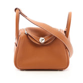 Hermes Lindy Mini Shoulder Bag/Handbag, Taurillon Clemence Leather, Women's, Gold Tone — New - Store Return