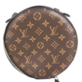 LOUIS VUITTON M46273 Monogram Audio Case Bag, Round Handbag, Canvas, Men's/Women's, Brown — Like New