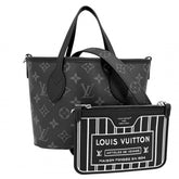 Louis Vuitton Women's Monogram Eclipse Neverfull Inside Out BB Handbag/Shoulder Bag, Reversible, Black, Silver Hardware, M15210 — Like New