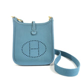 HERMES Evelyn TPM 16 Crossbody Pochette/Shoulder Bag in Taurillon Clemence Leather, New Blue Sheen for Men and Women — Like New