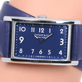 TIFFANY&Co. Tiffany East West Mini 36668694 Stainless Steel x Leather Navy Quartz Analog Display Women's Dial Watch — Very Good