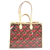 LOUIS VUITTON M14306 LV x TM Monogram On the Go GM by Takashi Murakami, Women's Brown Leather Shoulder Bag, Like New — Like New