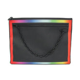 Louis Vuitton Taiga Rainbow Pochette M30347 Men,Women Clutch Bag Black,Multi-color — Like New